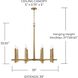 Blake 8 Light 39 inch Aged Brass Chandelier Ceiling Light