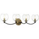 Vantage Kearney Park 4 Light 31.13 inch Coal and Soft Brass Bath Vanity Wall Light