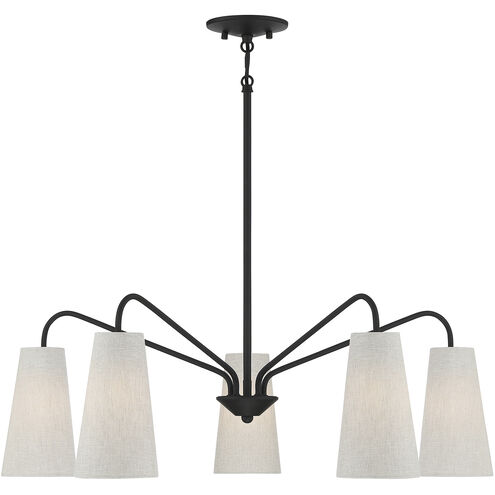 Edgewood 5 Light 32 inch Matte Black Chandelier Ceiling Light, Essentials
