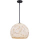 Alabaster Rocks Collection 1 Light 17 inch Matte Black Pendant Ceiling Light, Globe Family