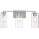 Acacia 3 Light 24 inch Brushed Nickel Bath Light Wall Light