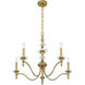 Champlain 5 Light 28 inch Warm Brass Chandelier Ceiling Light