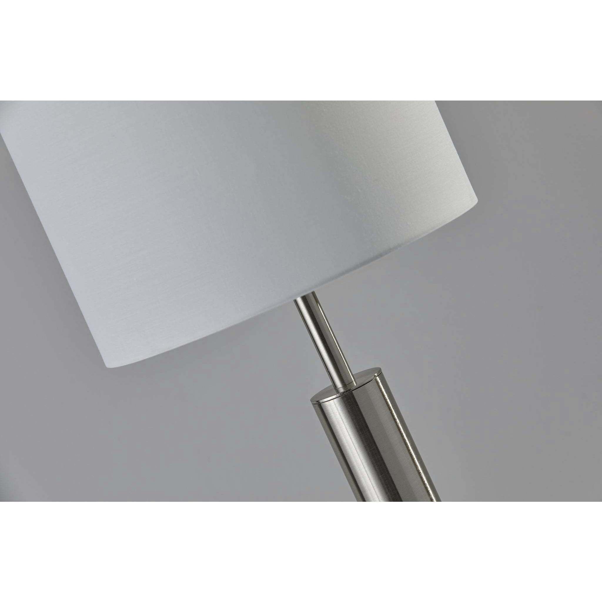 Hollywood 58 inch 100 watt Satin Steel Floor Lamp Portable Light in Brushed Steel