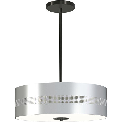 Grid 3 4 Light 16 inch Coal With Brushed Nickel Pendant / Semi Flush Ceiling Light