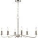 Abaca 6 Light 32 inch Polished Nickel with Gray Chandelier Ceiling Light