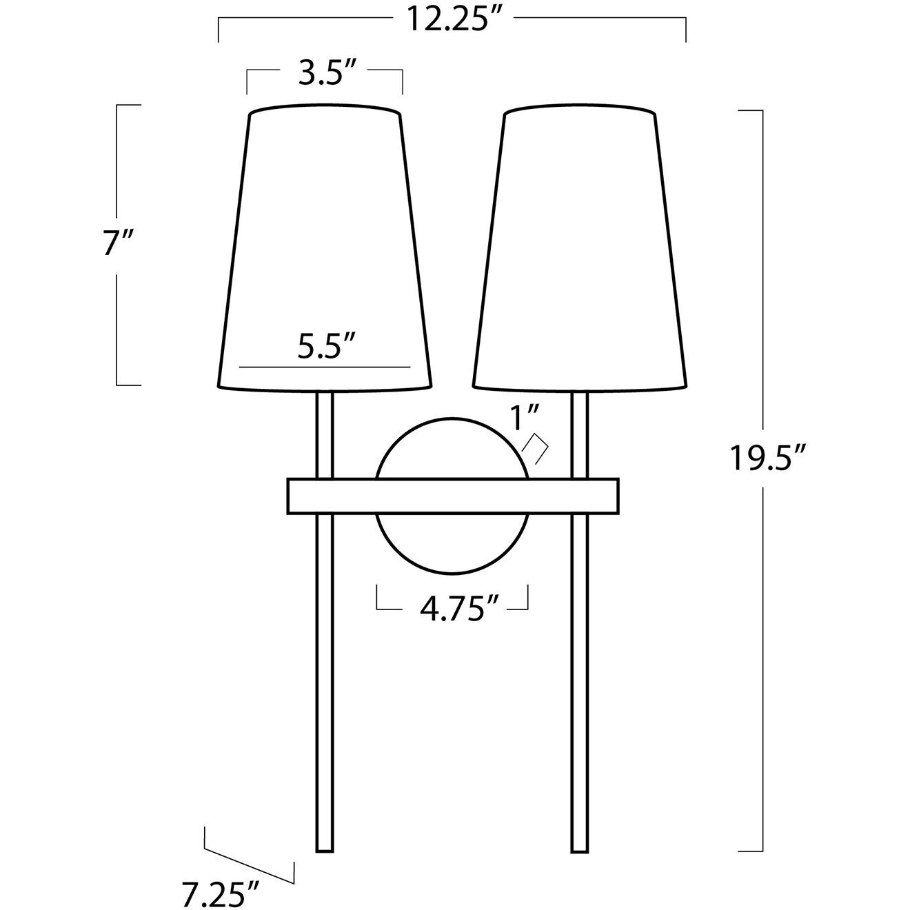 Toni Wall Sconce Wall Light, Double