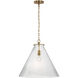 Thomas O'Brien Katie LED 20 inch Hand-Rubbed Antique Brass Conical Pendant Ceiling Light, Large