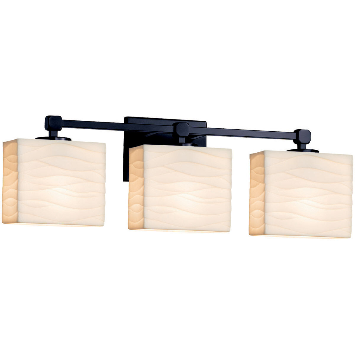 Porcelina LED 23.5 inch Matte Black Bath Bar Wall Light in 2100 Lm LED, Waves, Rectangle