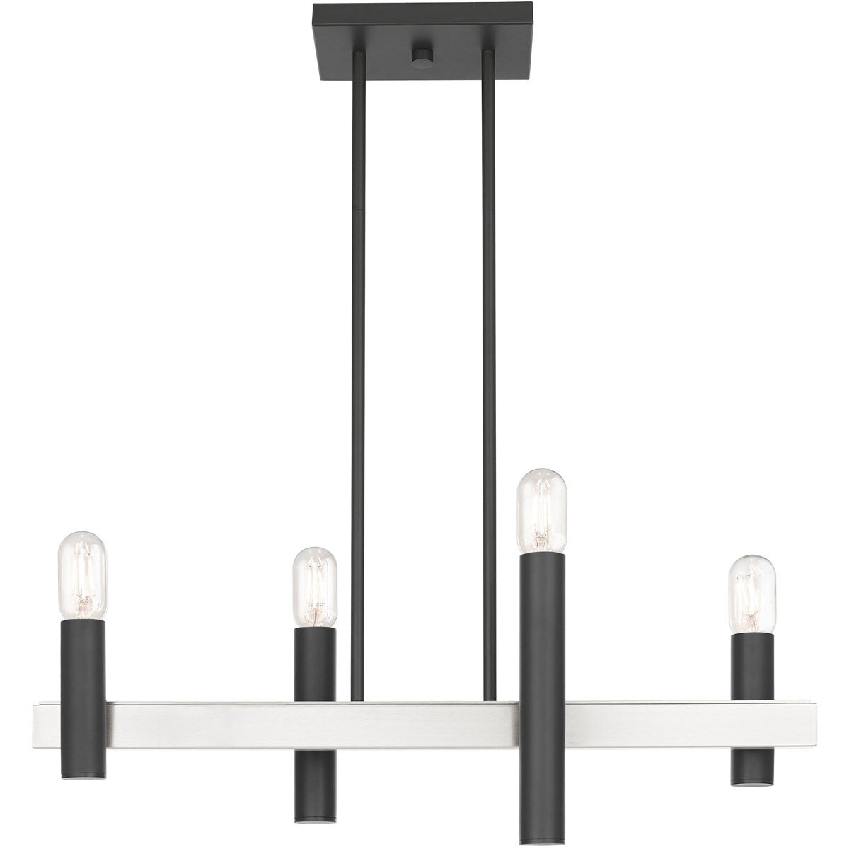 Helsinki 4 Light 8.25 inch Scandinavian Gray with Brushed Nickel Accents Chandelier Ceiling Light