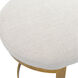 Infinity 20 inch Mottled Antique Gold Leaf and White Linen Fabric Accent Stool