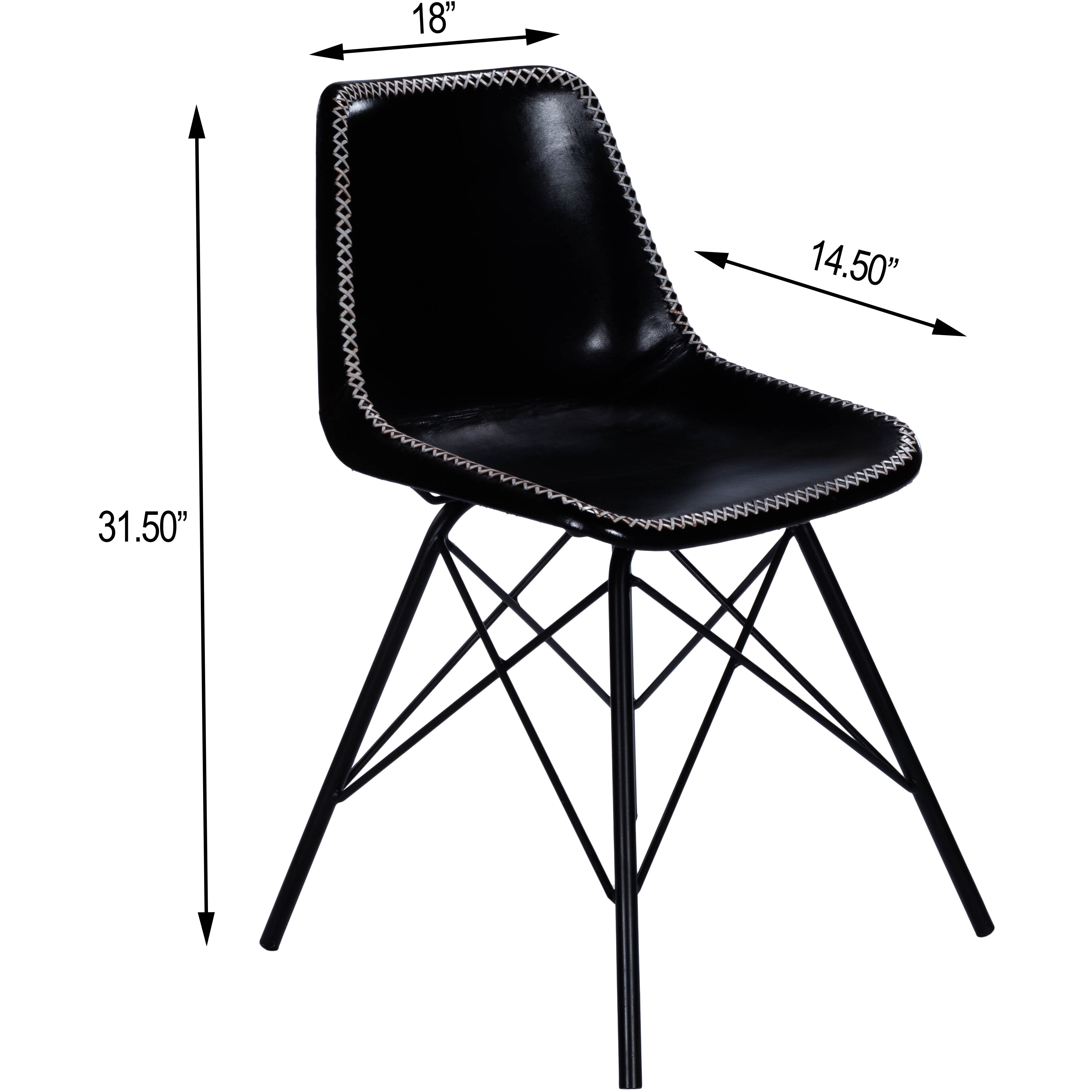 Inland Black Leather Accent Chair