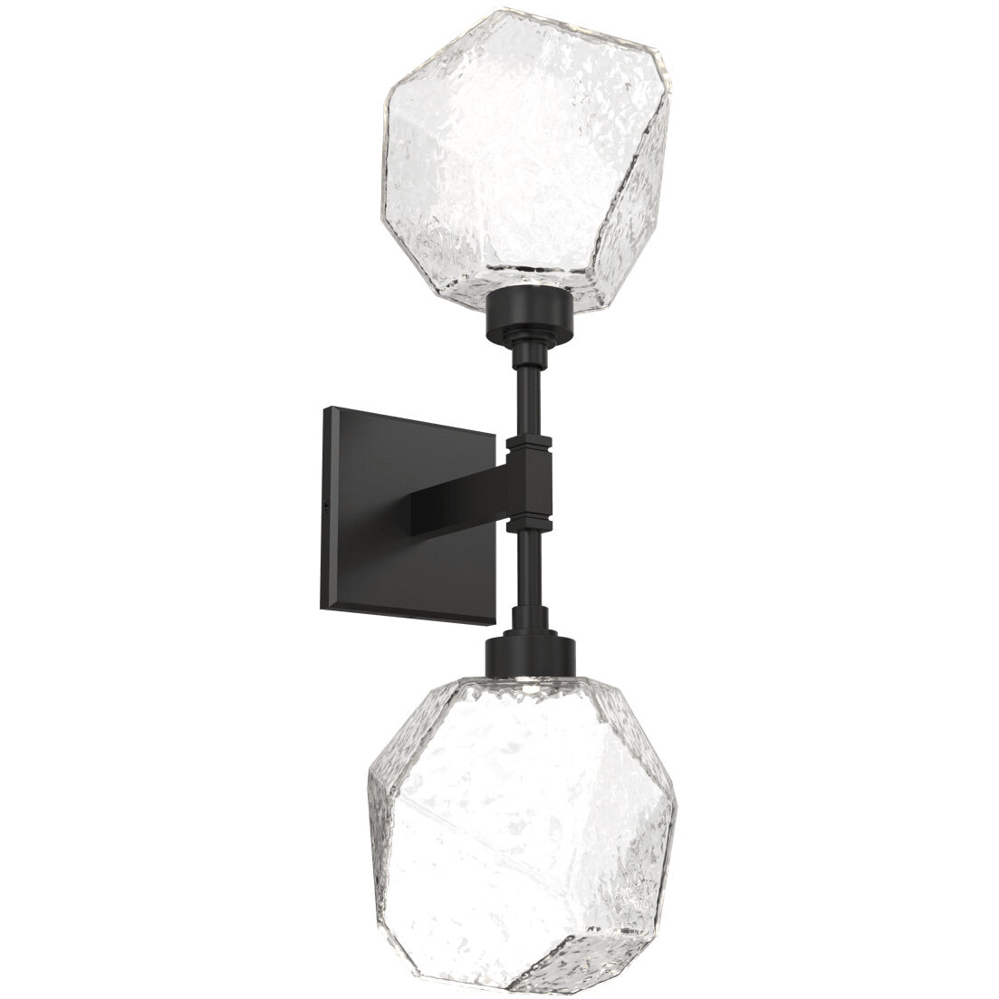 Gem LED 6.5 inch Matte Black Indoor Sconce Wall Light in 3000K LED Clear Double