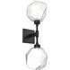 Gem LED 6.5 inch Matte Black Indoor Sconce Wall Light in Clear, 2700K LED, Double