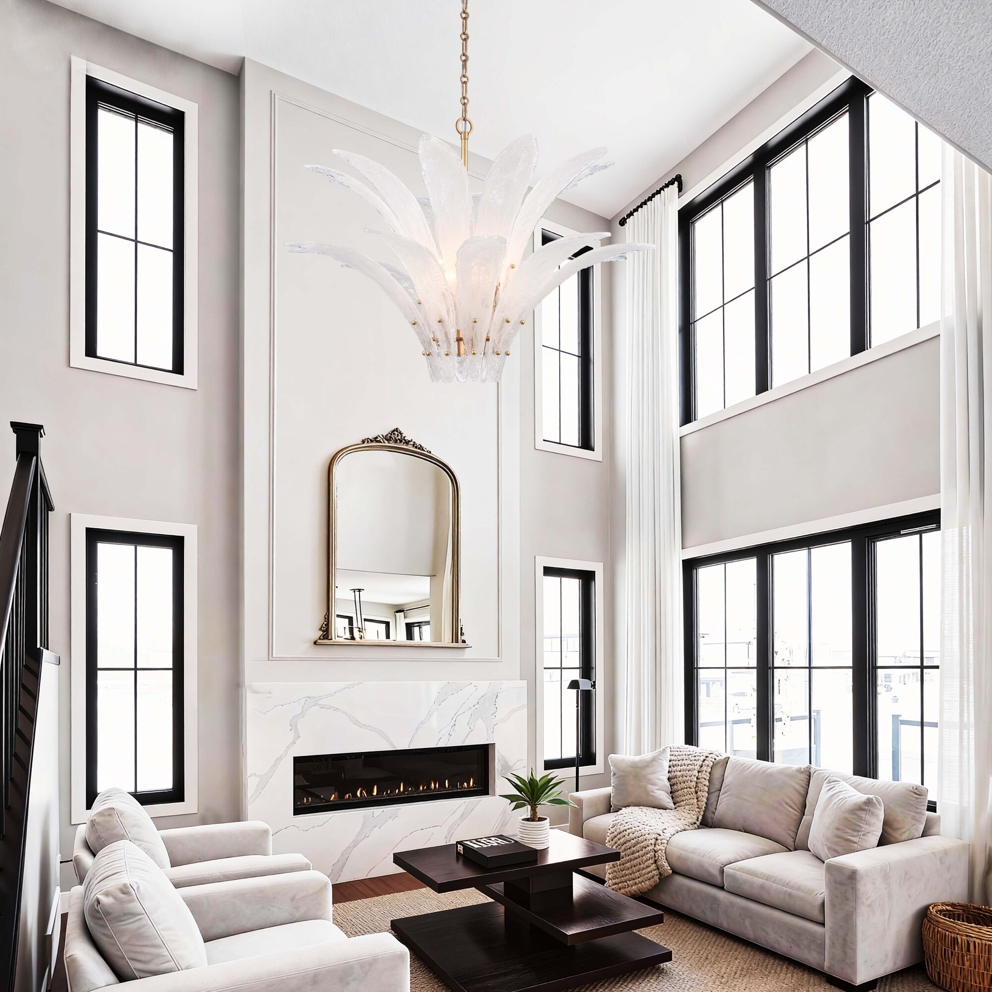 Fiore 10 Light 39.5 inch Antique Gold Leaf Pendant Ceiling Light