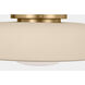 Richard June Liora 1 Light 15 inch Estate Brass Flush Mount Ceiling Light in LED, Ivory Stoneware