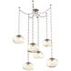 Nova LED 19 inch Beige Silver Swag Multi-Pendant Ceiling Light in 2700K LED, Floret Inner - Amber Outer, Diamond Chain