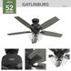 Gatlinburg 52 inch Matte Black with Dark Gray Oak/Matte Black Blades Ceiling Fan