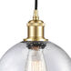 Ballston Athens LED 8 inch Satin Gold Mini Pendant Ceiling Light in Seedy Glass, Ballston
