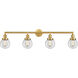 Franklin Restoration Beacon LED 42 inch Satin Gold Bath Vanity Light Wall Light in Clear Glass, Franklin Restoration