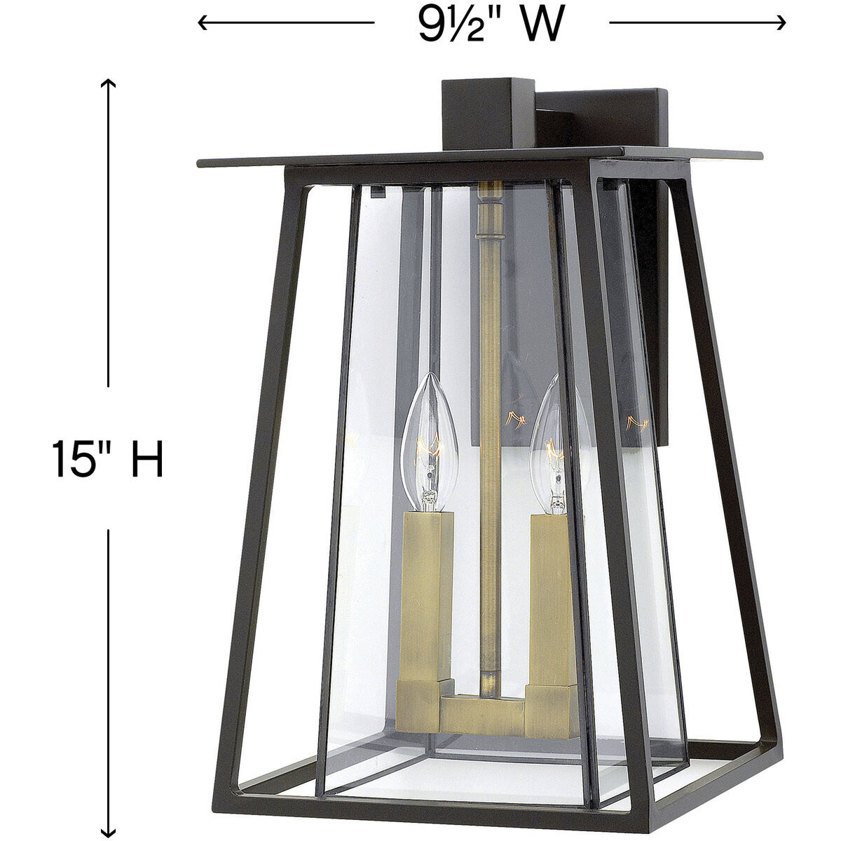 Walker Outdoor Wall Mount Lantern in Buckeye Bronze, Non-LED, Medium