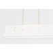 Verona Beach 5 Light 50.5 inch Aged Brass Linear Ceiling Light, Oval