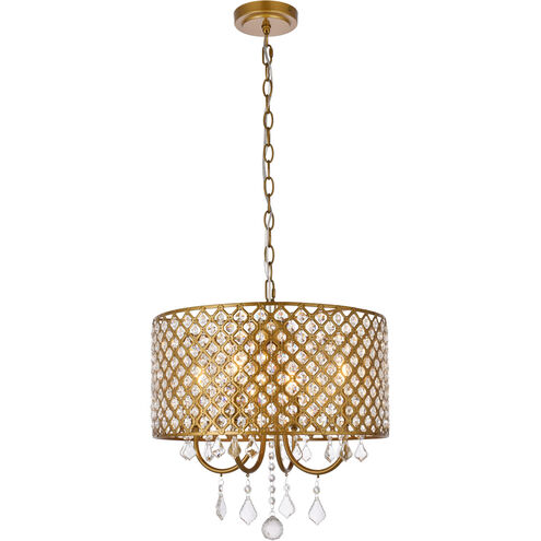 Elise 4 Light 17 inch Brass Pendant Ceiling Light