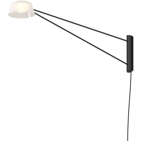 Ray LED 6.25 inch Satin Black and Opal White Wall Lamp Wall Light