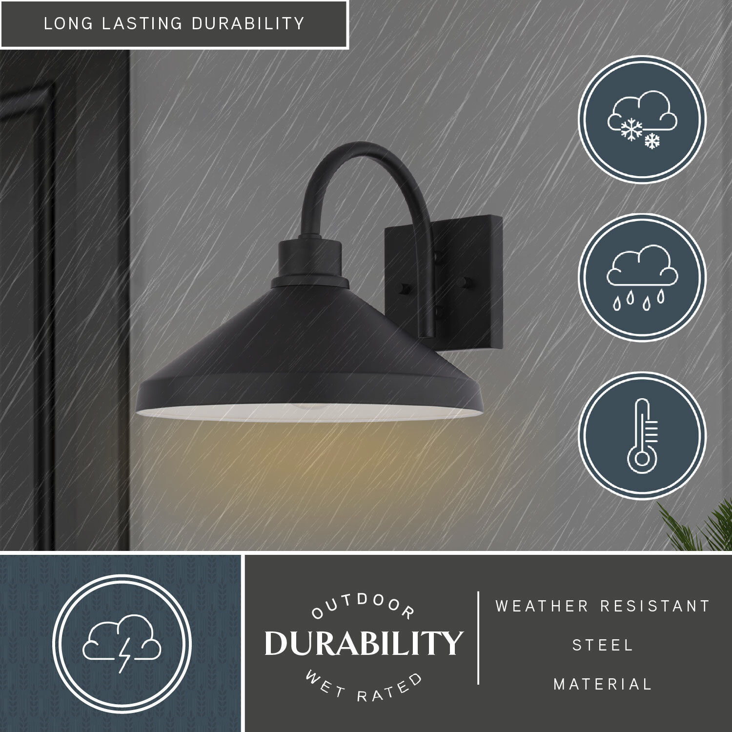 Highland Park 1 Light 9.5 inch Matte Black and White Outdoor Wall