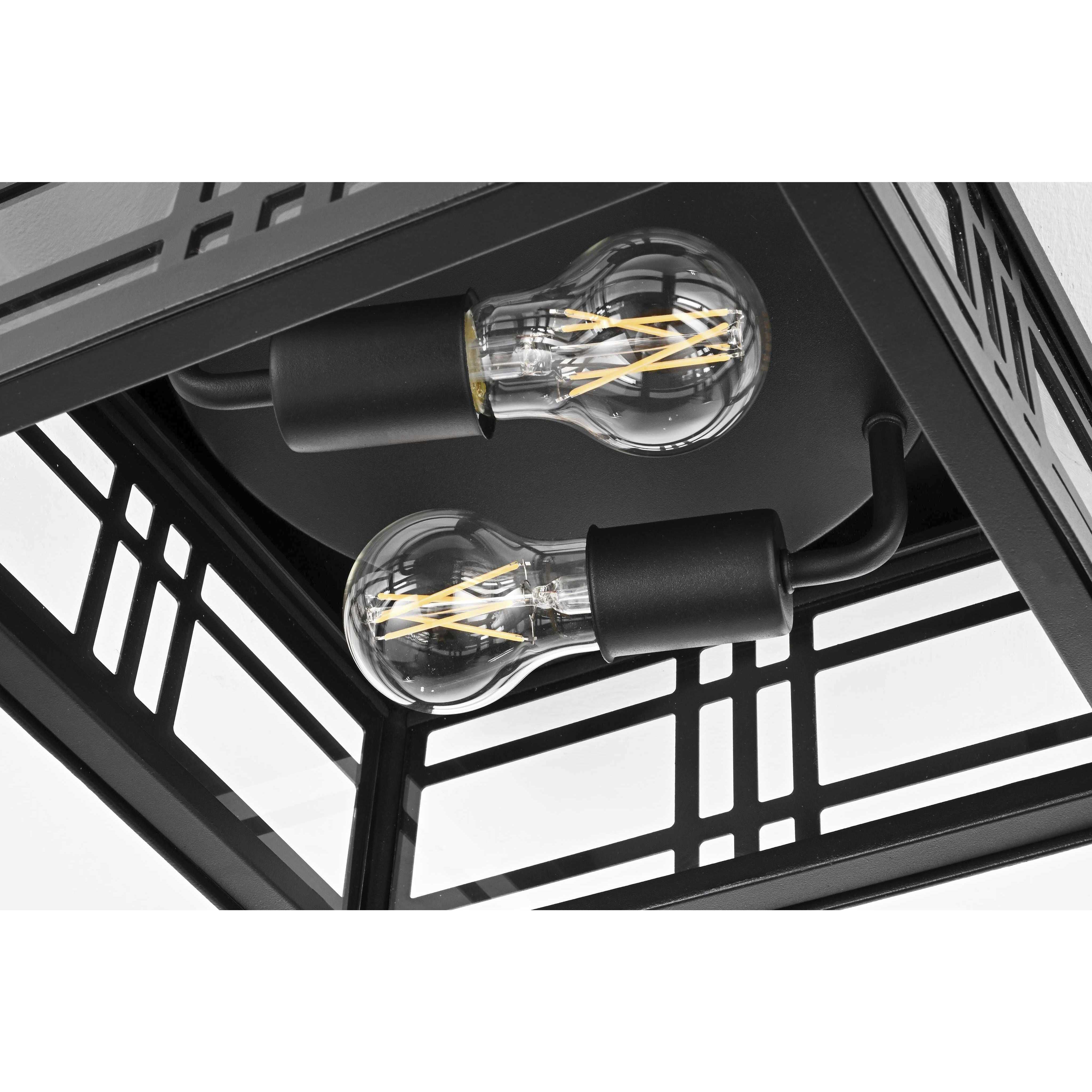 Harley 2 Light 11 inch Black Outdoor Flush Mount
