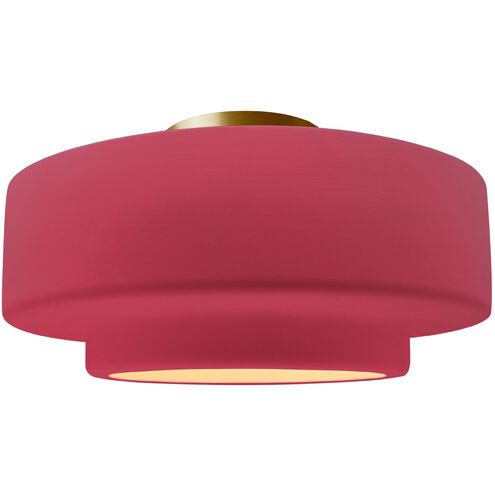 Radiance 1 Light 16.5 inch Cerise and Brushed Brass Semi Flush Ceiling Light