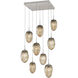 Meteo LED LED Beige Silver Chandelier Ceiling Light, Square Multi-Port