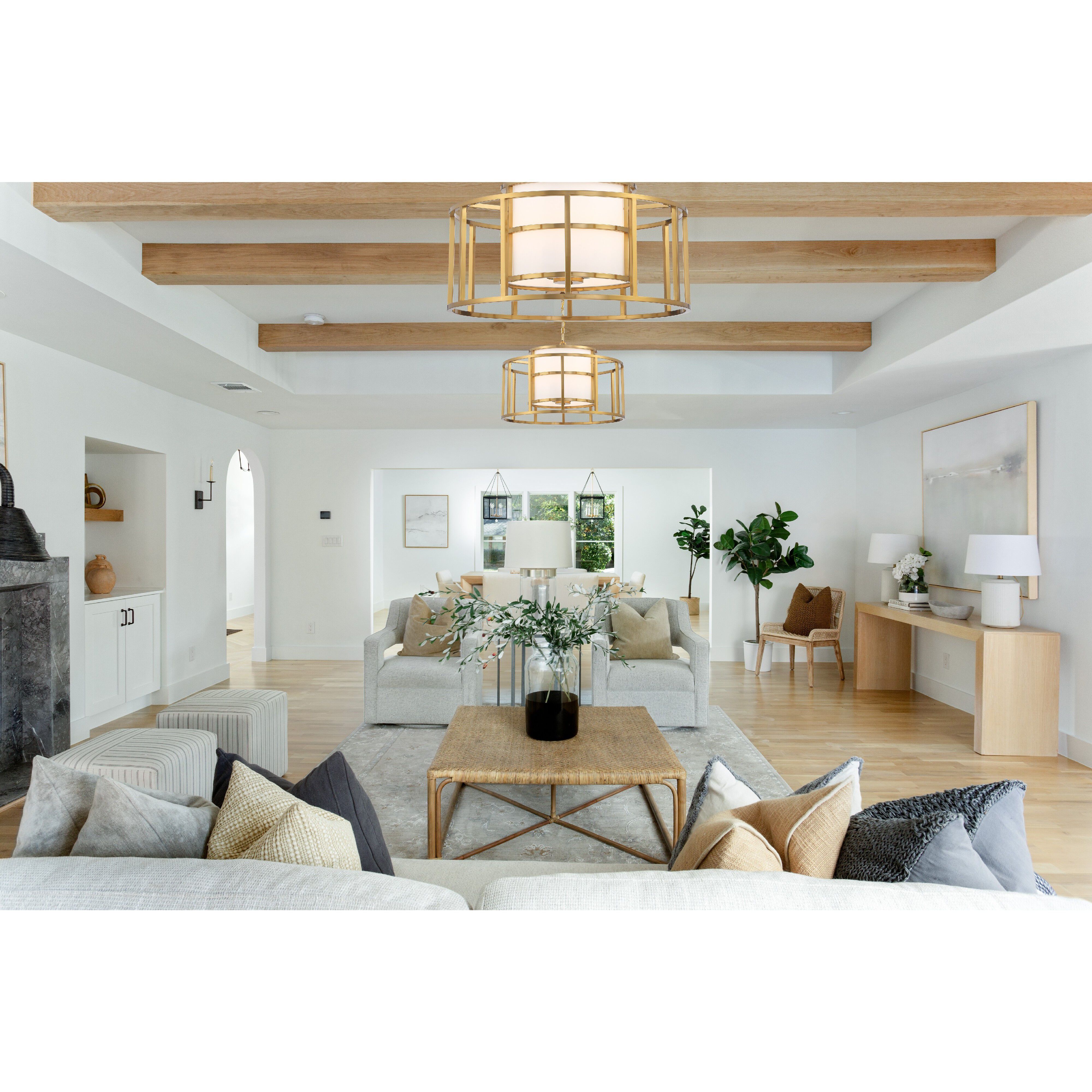 Hulton 5 Light 25 inch Luxe Gold Lantern Candelier Ceiling Light