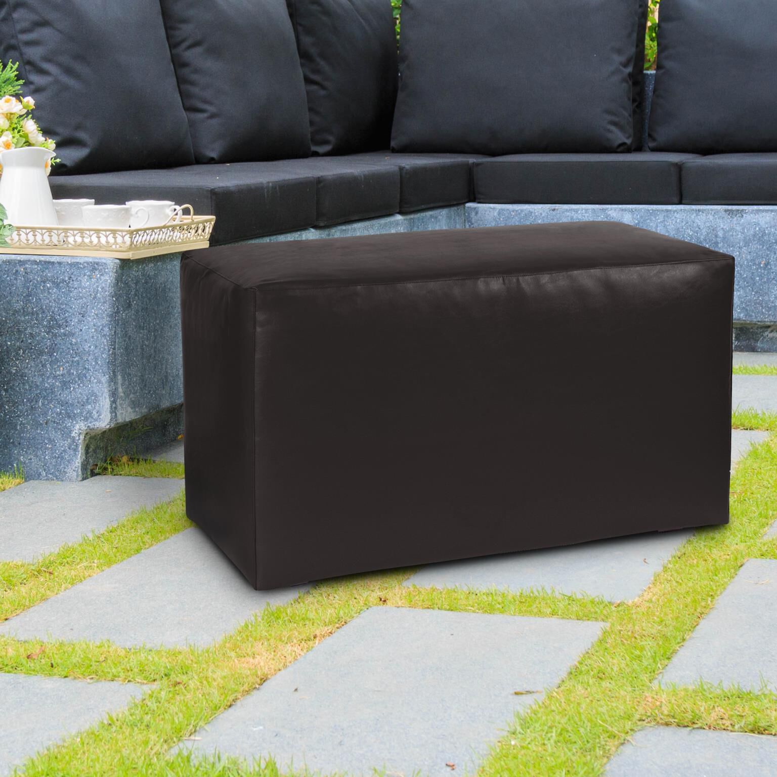 Universal Atlantis Black Outdoor Bench with Slipcover