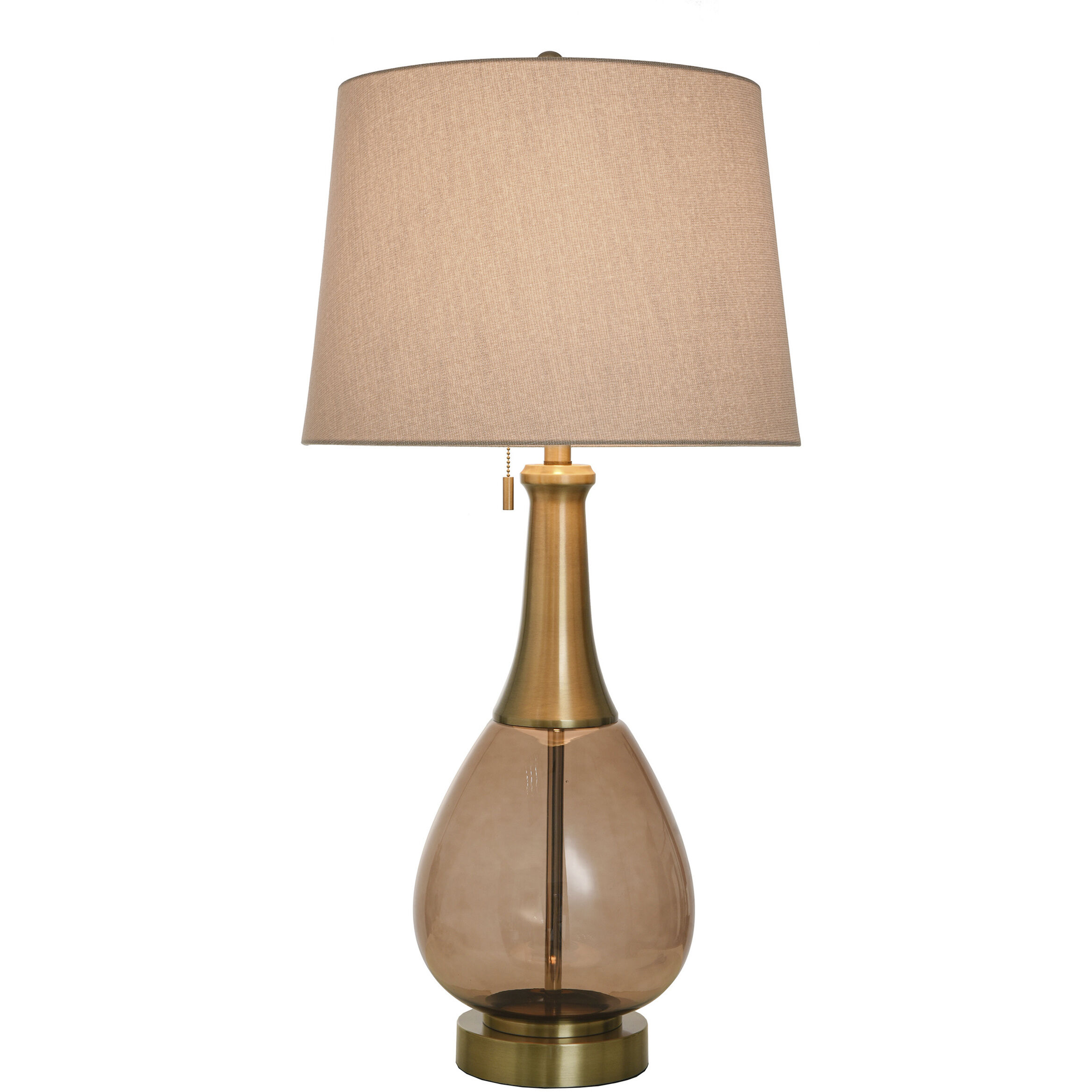 Isaiah 37 inch 100.00 watt Wine Amber Tint and Brass Table Lamp Portable Light