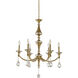 Canada 6 Light 27 inch Stain Brass Chandelier Ceiling Light in Satin Brass