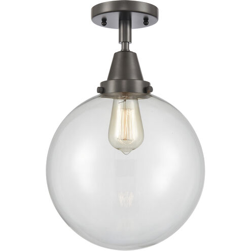Downtown Urban Beacon 1 Light 10 inch Oil Rubbed Bronze Flush Mount Ceiling Light in Incandescent, Clear