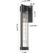 Stratford 1 Light 16.63 inch Matte Black Outdoor Sconce in Striped Clear Glass