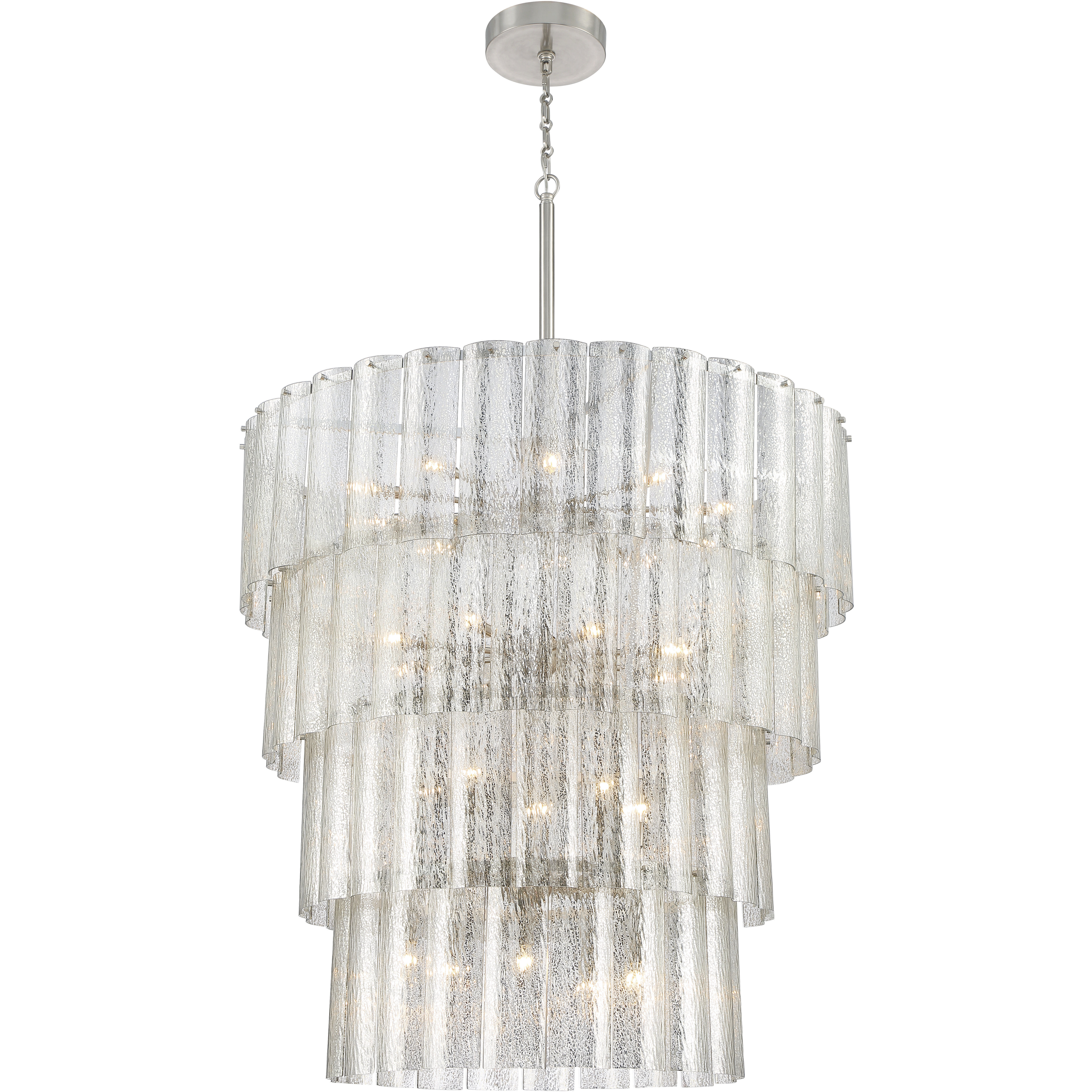 Museo 28 Light 48 inch Brushed Polished Nickel Chandelier Ceiling Light