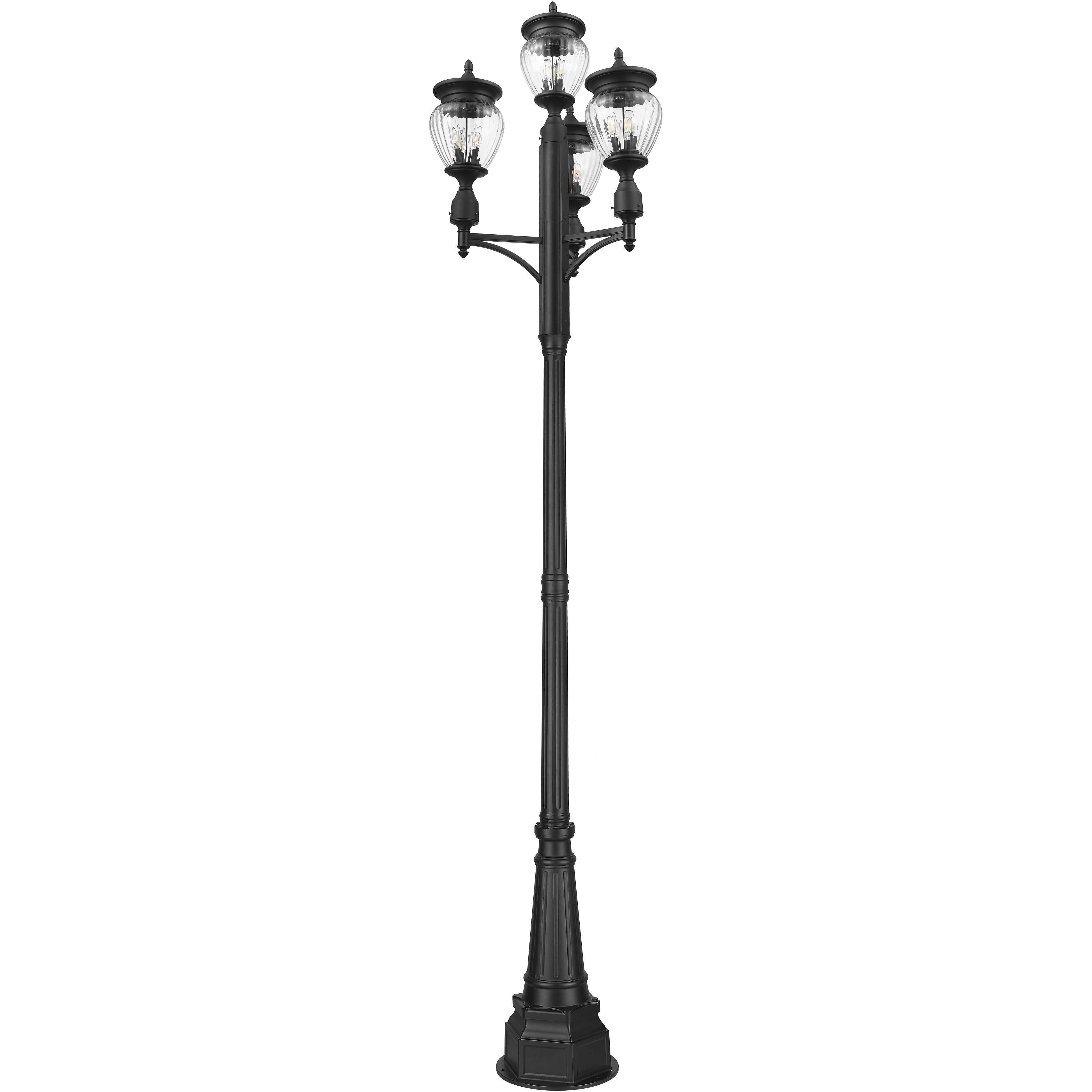 Davina 3 Light 125.75 inch Black Outdoor Post Mounted Fixture in G9