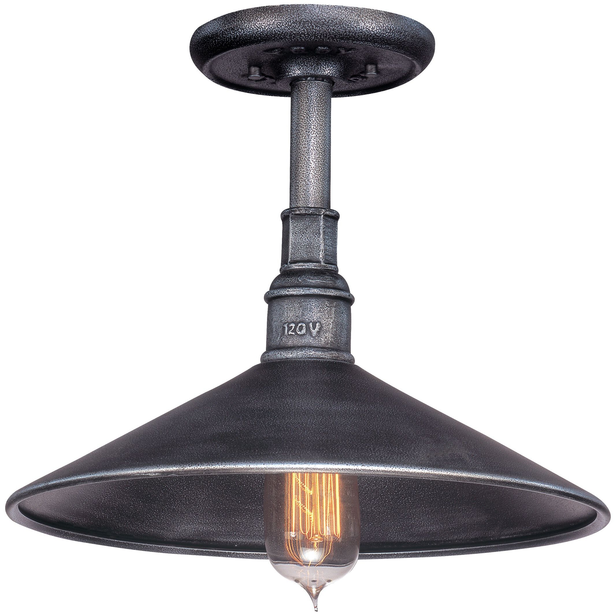 Toledo 1 Light 14 inch Old Silver Outdoor Pendant