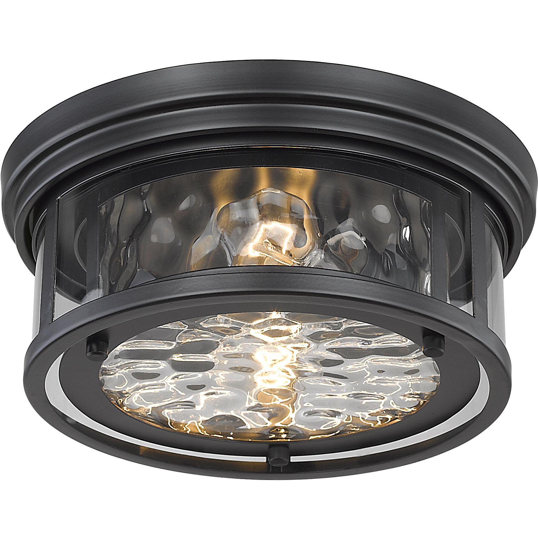 Clarion 2 Light 12 inch Matte Black Flush Mount Ceiling Light
