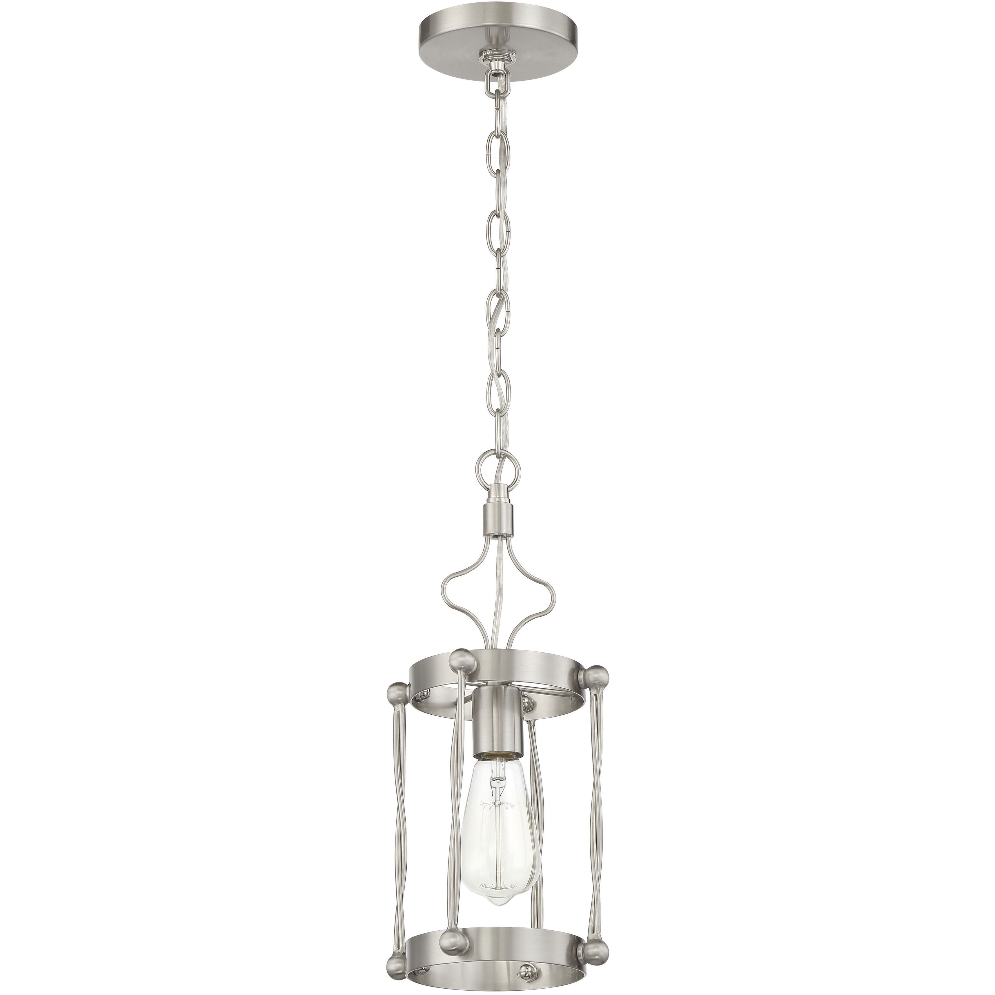 Jolenne 1 Light 7 inch Brushed Polished Nickel Mini Pendant Ceiling Light