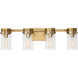 C&M by Chapman & Myers Garrett 4 Light 29.25 inch Burnished Brass Vanity Light Wall Light