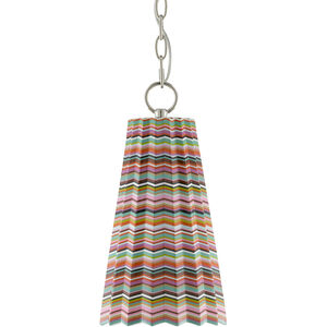 Orator 1 Light 8 inch Red/Green/Pink/Yellow/Polished Nickel Pendant Ceiling Light