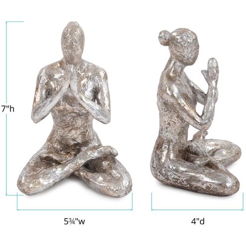 Yoga Pose Silver Figure, Lotus