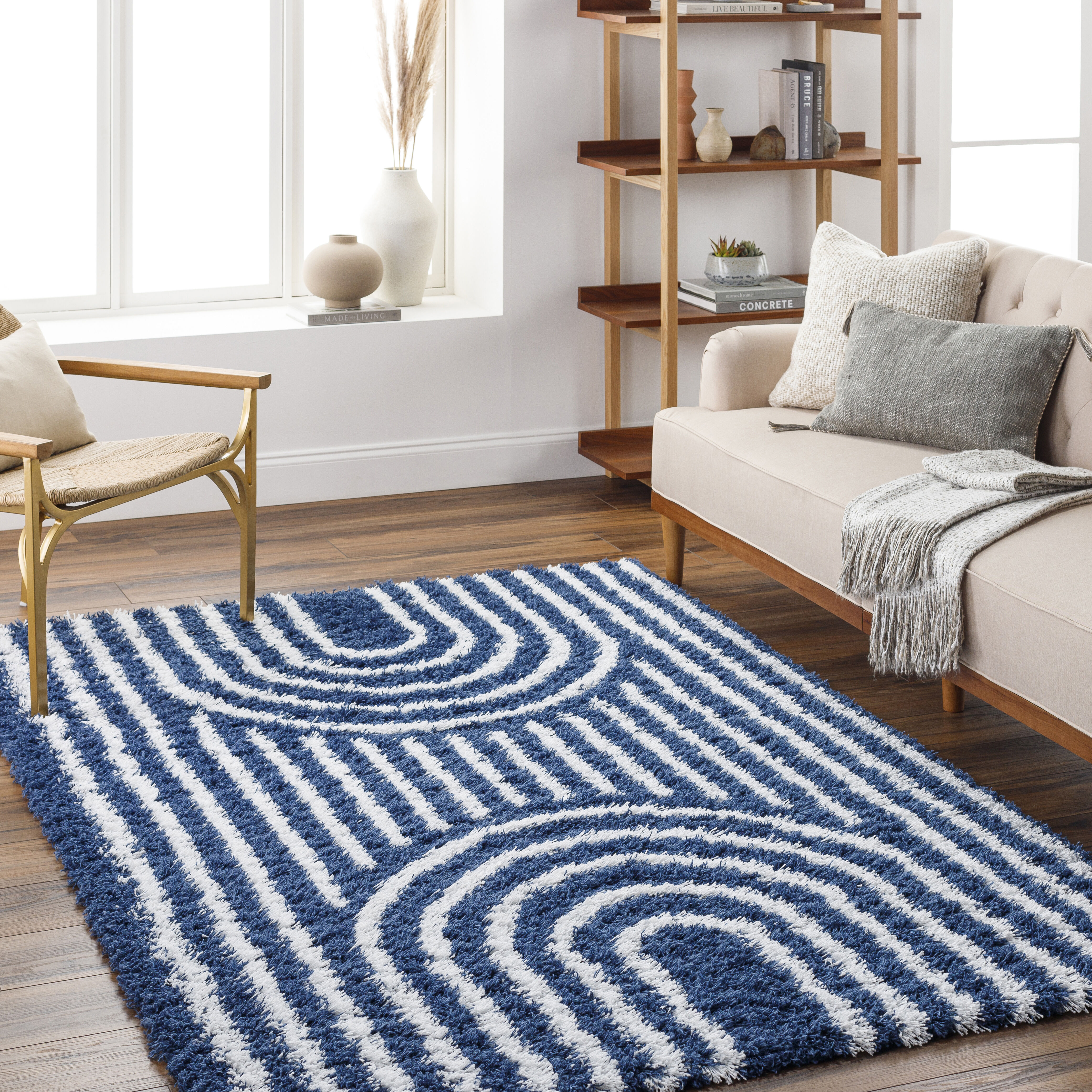 Urban Shag 114 X 79 inch Navy Rug, Rectangle