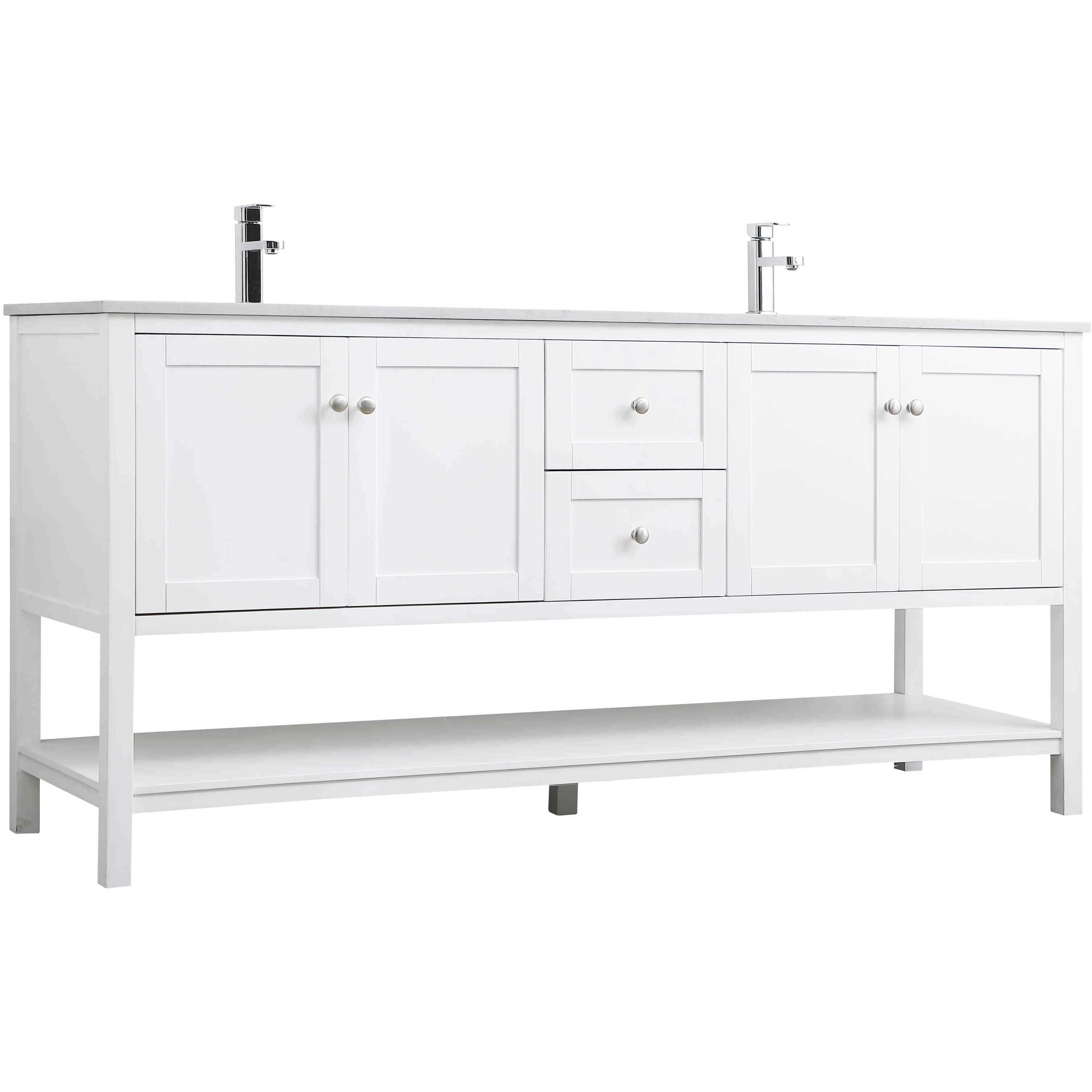 Heath 72 X 21.5 X 35 inch White Vanity Sink Set