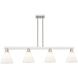 Arcadia Berkshire Glass Island Light Ceiling Light in Brushed Satin Nickel, Matte White