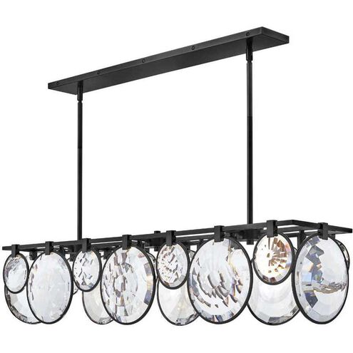 Nala LED 49.75 inch Black Chandelier Ceiling Light, Linear & Oval