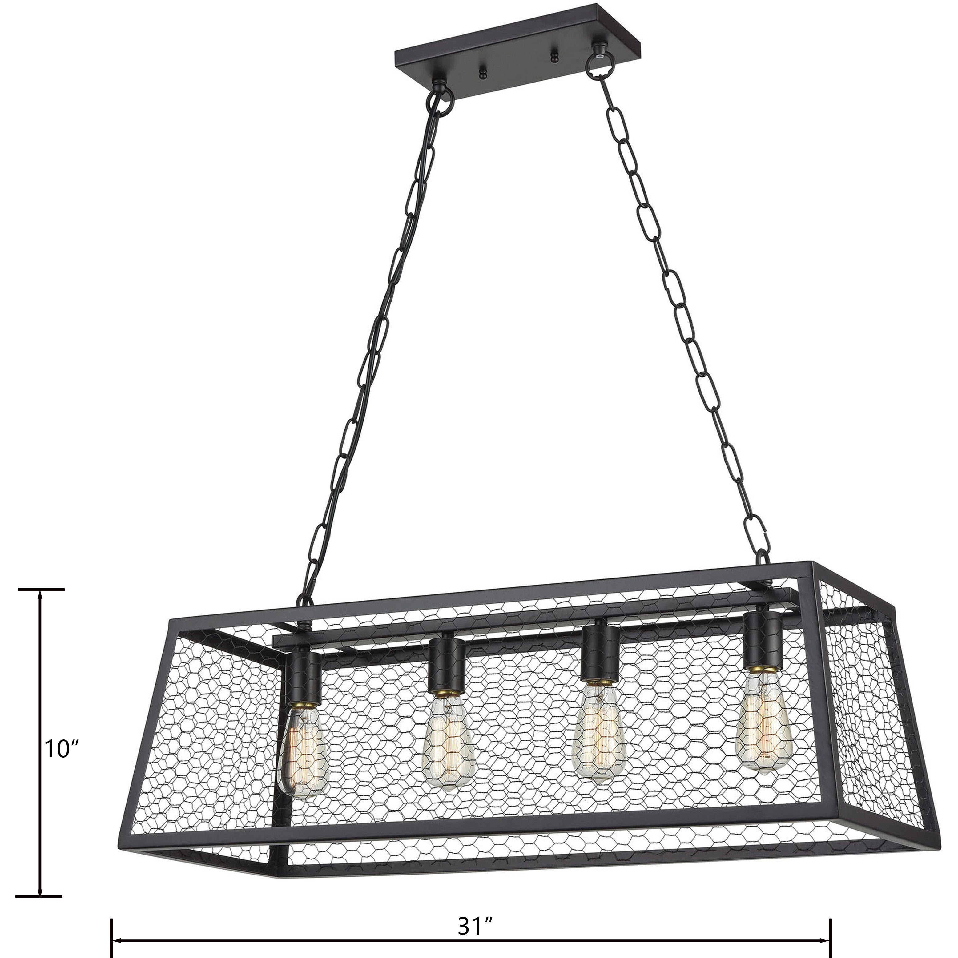 Grange 4 Light 31 inch Oil Rubbed Bronze Chandelier Ceiling Light